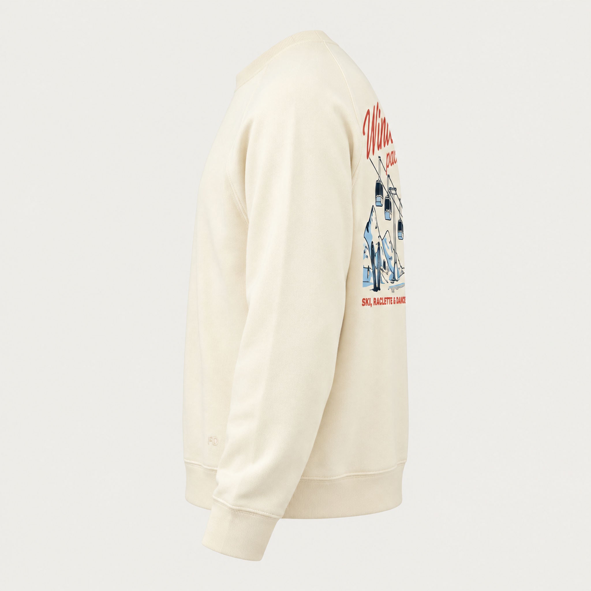French Disorder men Winter Pack Sweater in Coconut - product side | London Ski Co