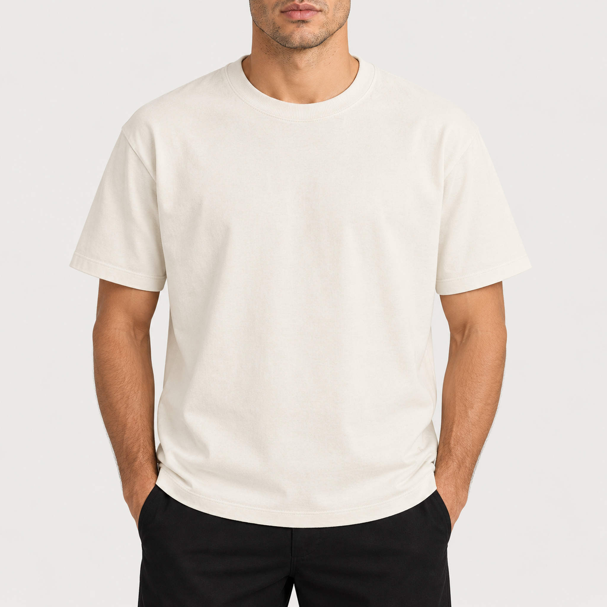 French Disorder men Winter Pack T Shirt in Coconut - model front | London Ski Co