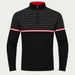 Newland men's Denali half zip in black and dark grey – front. AI-generated from supplier artwork.