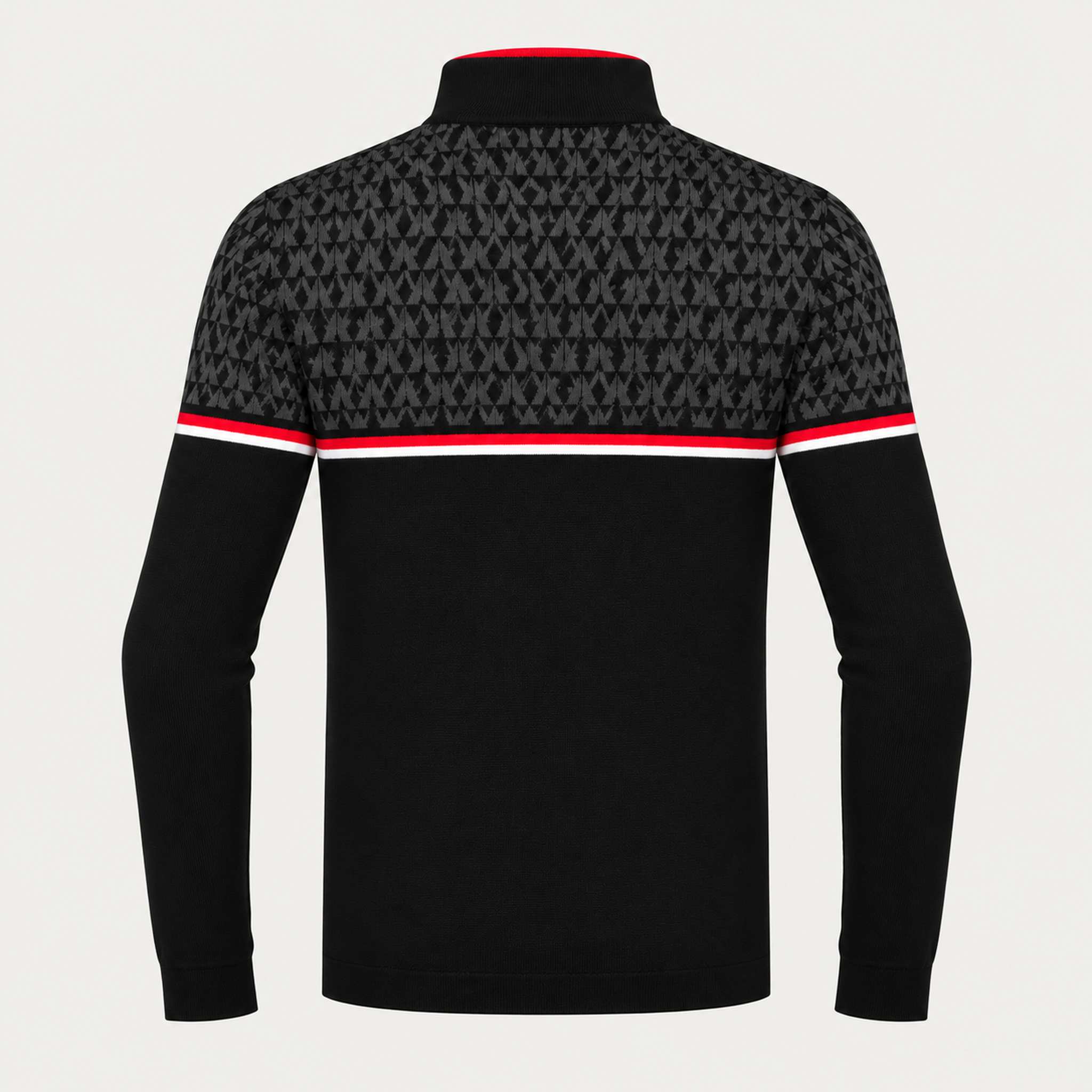 Newland men's Denali half zip in black and dark grey – back. AI-generated from supplier artwork.