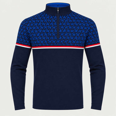 Newland men's Denali half zip in blue – front. AI-generated from supplier artwork.
