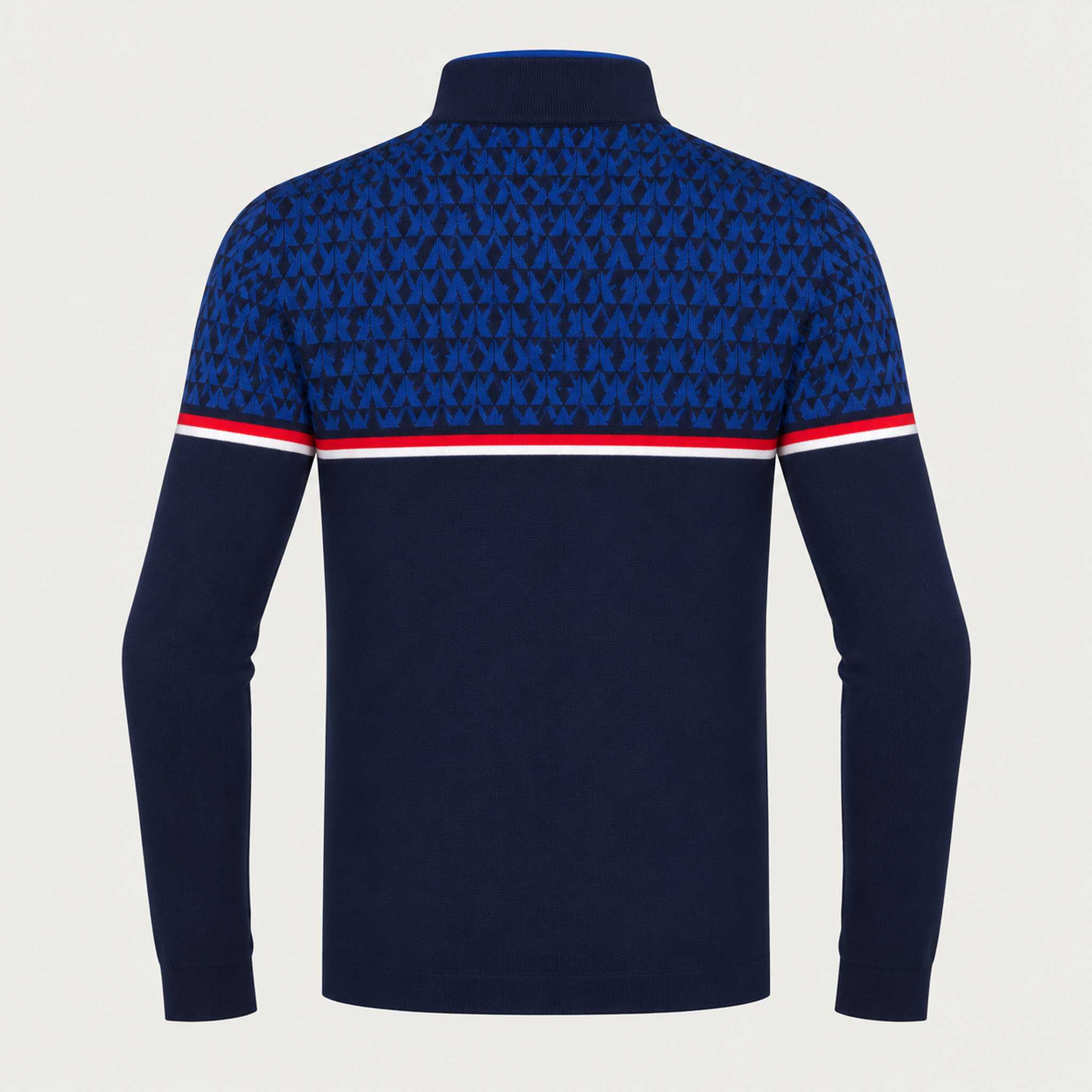 Newland men's Denali half zip in blue – back. AI-generated from supplier artwork.