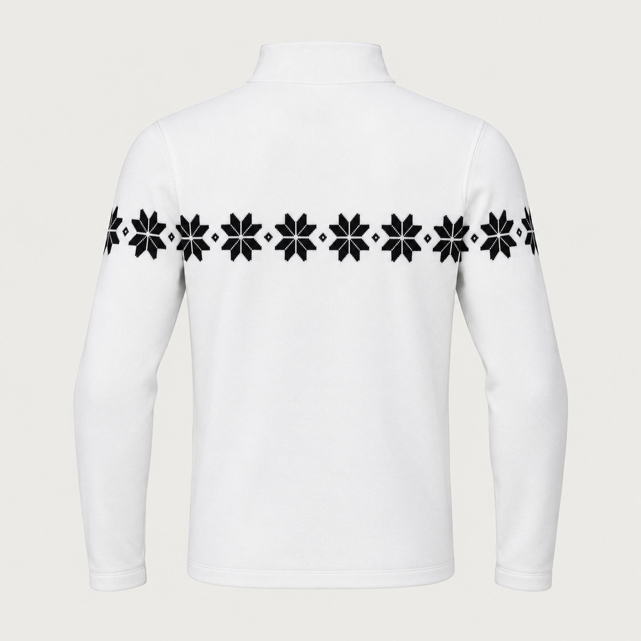 Newland mens Everest Half Zip - back. AI-generated from supplied artwork.