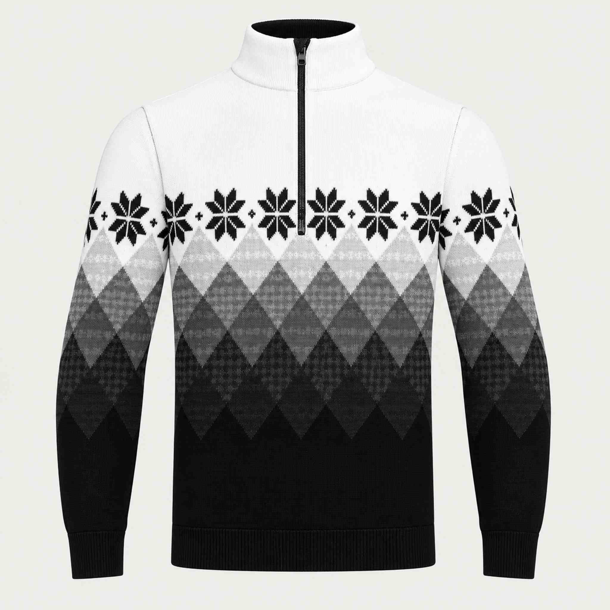 Newland mens Fairbanks Half Zip - front. AI-generated from supplied artwork.