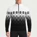 Newland mens Fairbanks Half Zip - model front. AI-generated from supplied artwork.