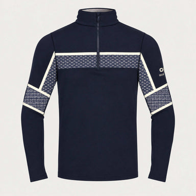 Newland mens Falun Half Zip in Navy - front. AI-generated from supplied artwork.
