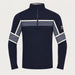 Newland mens Falun Half Zip in Navy - front. AI-generated from supplied artwork.