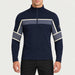Newland mens Falun Half Zip in Navy - model front. AI-generated from supplied artwork.