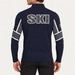 Newland mens Falun Half Zip in Navy - model back. AI-generated from supplied artwork.