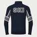 Newland mens Falun Half Zip in Navy - back. AI-generated from supplied artwork.