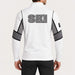 Newland mens Falun Half Zip in White - model back. AI-generated from supplied artwork.