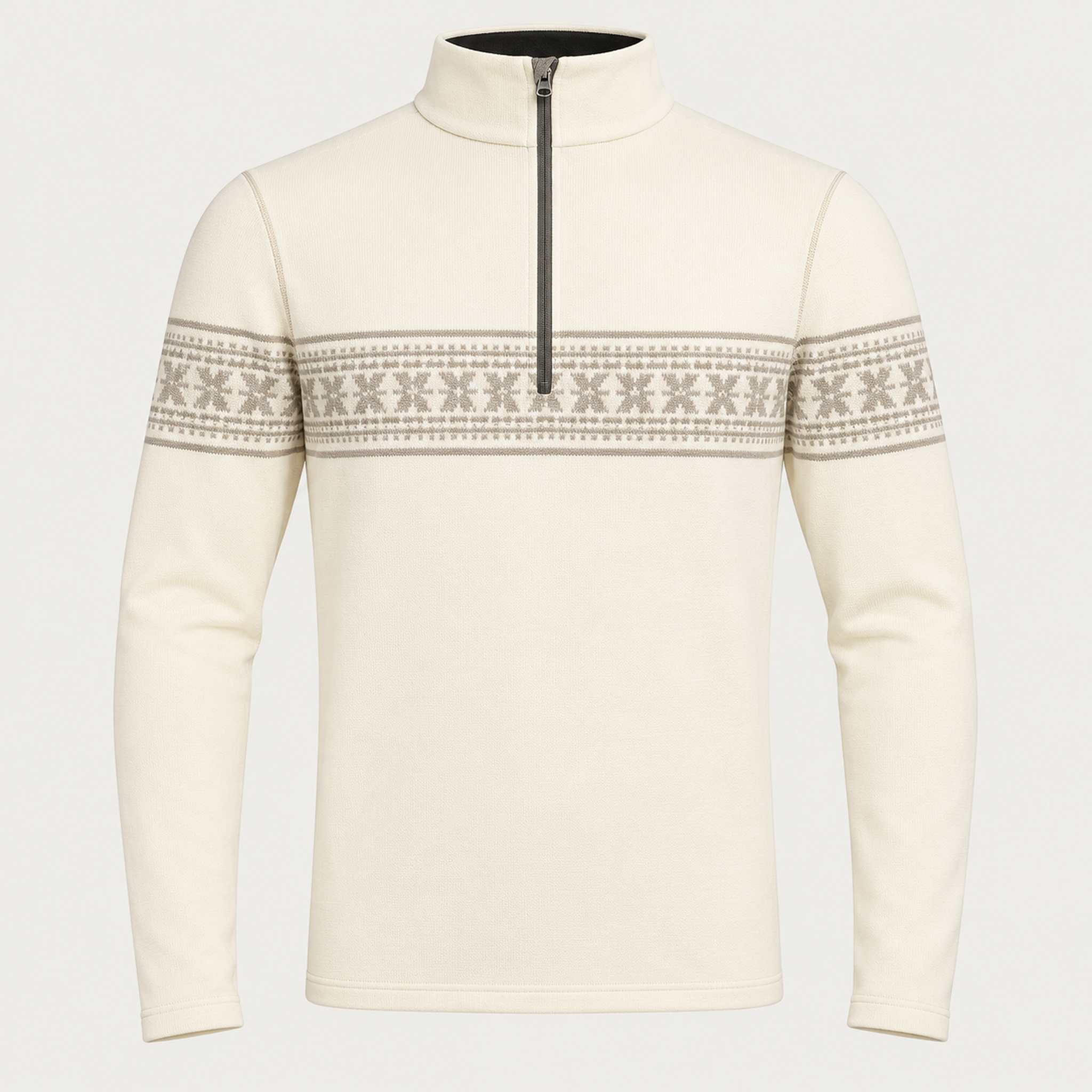 Newland mens Harbin Half Zip - front. AI-generated from supplied artwork.
