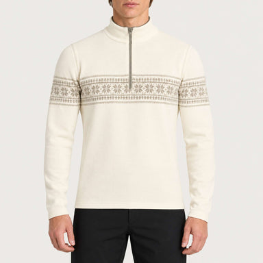 Newland mens Harbin Half Zip - model front. AI-generated from supplied artwork.