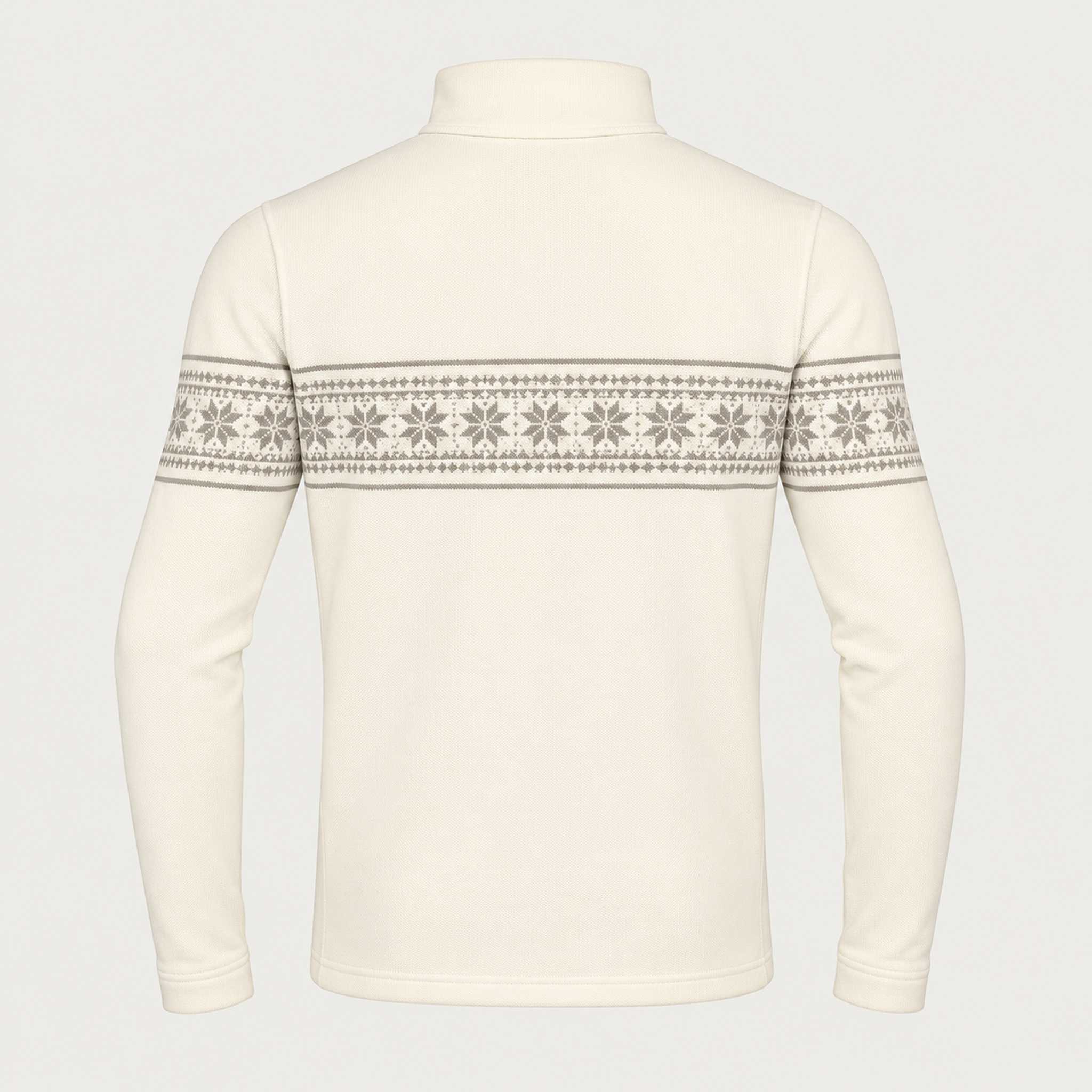 Newland mens Harbin Half Zip - back. AI-generated from supplied artwork.