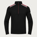 Newland mens Heracles Half Zip in Black - front. AI-generated from supplied artwork.