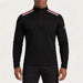 Newland mens Heracles Half Zip in Black - model front. AI-generated from supplied artwork.