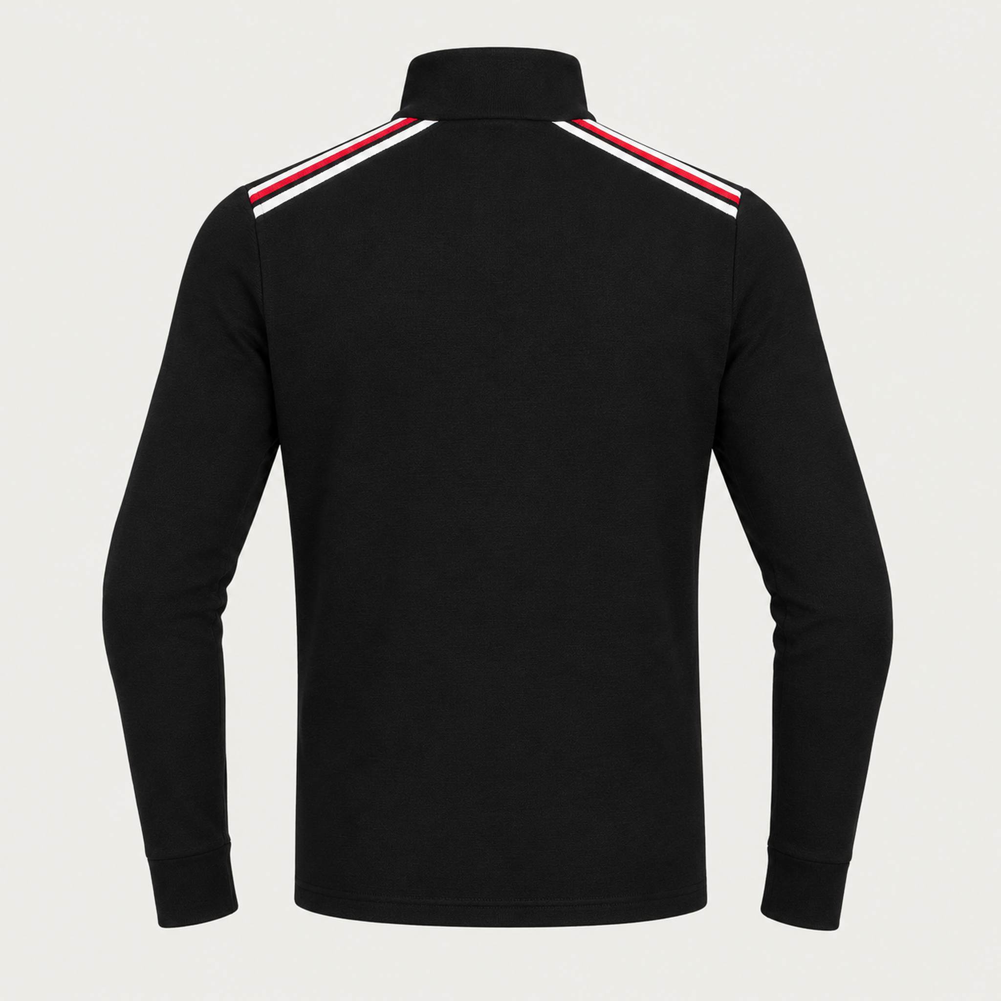 Newland mens Heracles Half Zip in Black - back. AI-generated from supplied artwork.