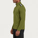 Newland mens Heracles Half Zip in Olive Green - model side. AI-generated from supplied artwork.
