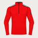 Newland mens Heracles Half Zip in Red - front. AI-generated from supplied artwork.