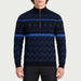 Newland mens Inuvik Half Zip in Navy - model front. AI-generated from supplied artwork.