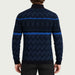 Newland mens Inuvik Half Zip in Navy - model back. AI-generated from supplied artwork.