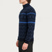 Newland mens Inuvik Half Zip in Navy - model side. AI-generated from supplied artwork.