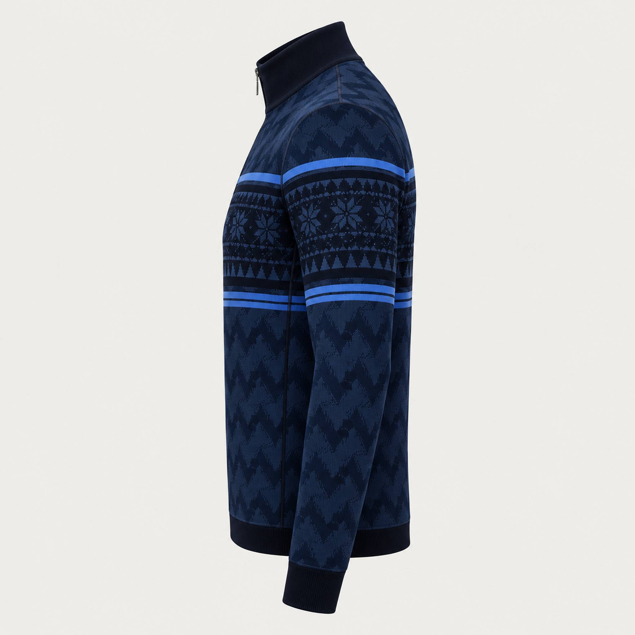 Newland mens Inuvik Half Zip in Navy - side. AI-generated from supplied artwork.