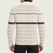 Newland mens Inuvik Half Zip in Off White/Stone - model back. AI-generated from supplied artwork.