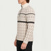 Newland mens Inuvik Half Zip in Off White/Stone - model side. AI-generated from supplied artwork.