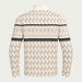 Newland mens Inuvik Half Zip in Off White/Stone - back. AI-generated from supplied artwork.
