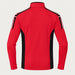 Newland mens Jerry’s Jungle Half Zip in Red - back. AI-generated from supplied artwork.