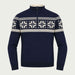 Newland mens Mayo Half Zip in Navy - front. AI-generated from supplied artwork.