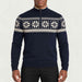 Newland mens Mayo Half Zip in Navy - model front. AI-generated from supplied artwork.