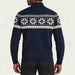 Newland mens Mayo Half Zip in Navy - model back. AI-generated from supplied artwork.