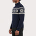 Newland mens Mayo Half Zip in Navy - model side. AI-generated from supplied artwork.
