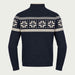 Newland mens Mayo Half Zip in Navy - back. AI-generated from supplied artwork.