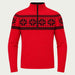 Newland mens Mayo Half Zip in Red - front. AI-generated from supplied artwork.
