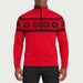 Newland mens Mayo Half Zip in Red - model front. AI-generated from supplied artwork.
