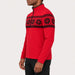 Newland mens Mayo Half Zip in Red - model side. AI-generated from supplied artwork.