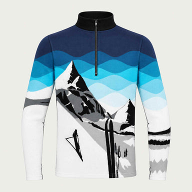Newland mens Ridge A Half Zip - front. AI-generated from supplied artwork.