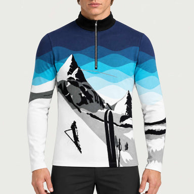 Newland mens Ridge A Half Zip - model front. AI-generated from supplied artwork.