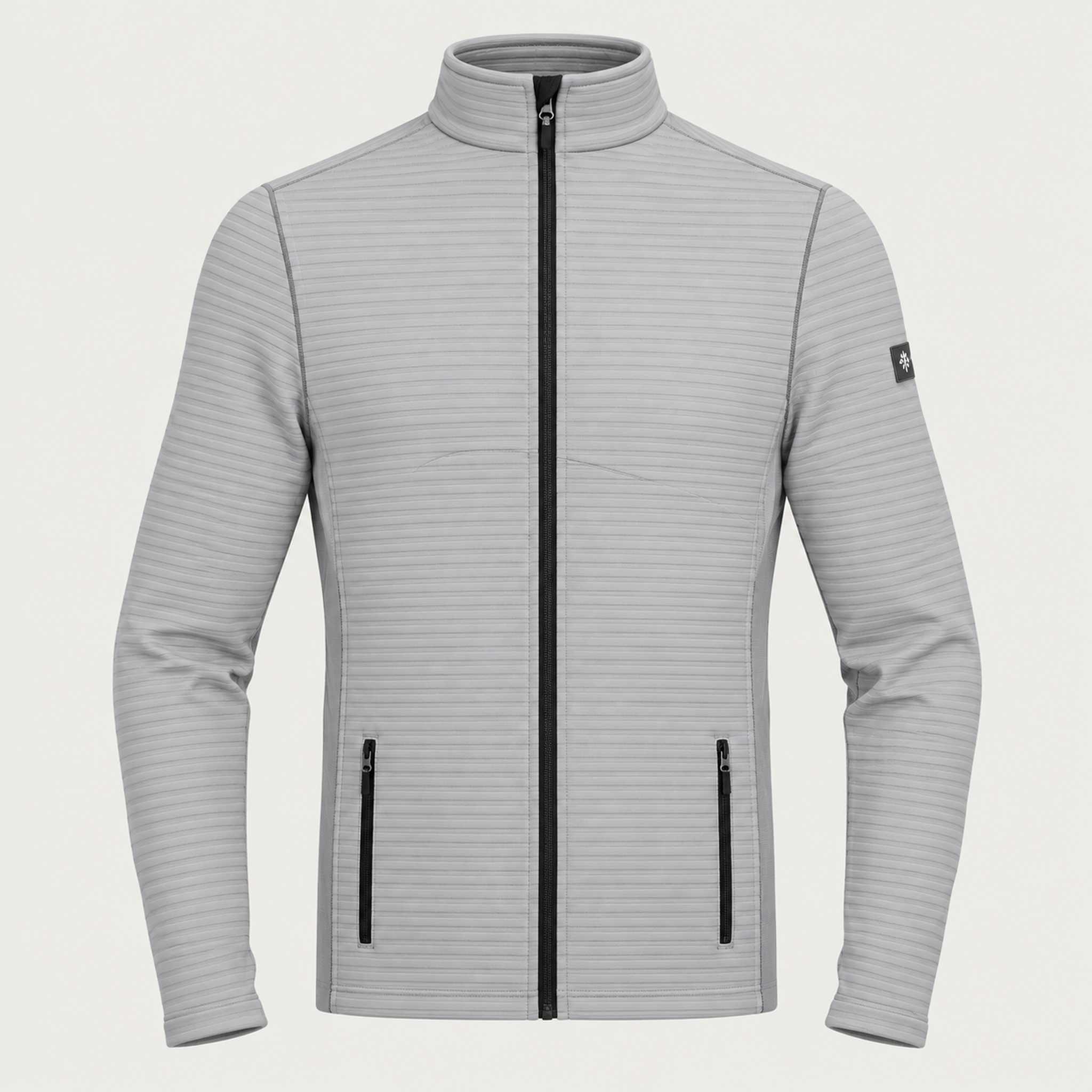 Newland mens Valtournenche Full Zip in Light Grey - front. AI-generated from supplied artwork.