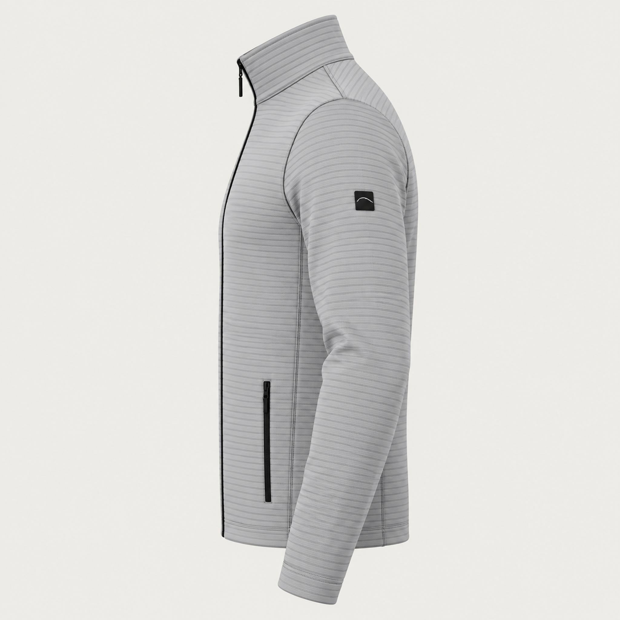 Newland mens Valtournenche Full Zip in Light Grey - side. AI-generated from supplied artwork.