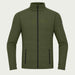 Newland mens Valtournenche Full Zip in Olive Green - front. AI-generated from supplied artwork.