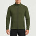 Newland mens Valtournenche Full Zip in Olive Green - model front. AI-generated from supplied artwork.