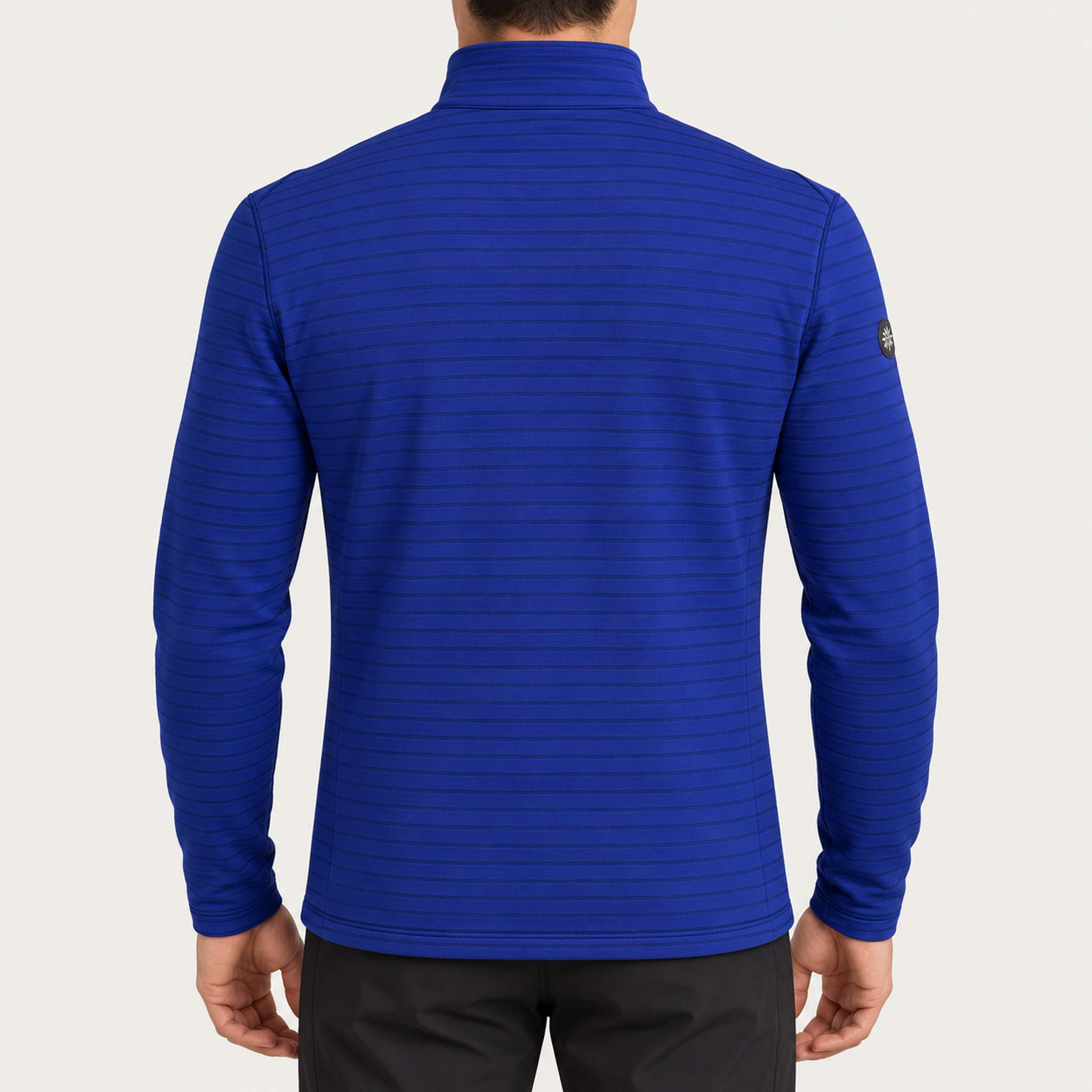 Newland mens Valtournenche Full Zip in Royal Blue - model back. AI-generated from supplied artwork.