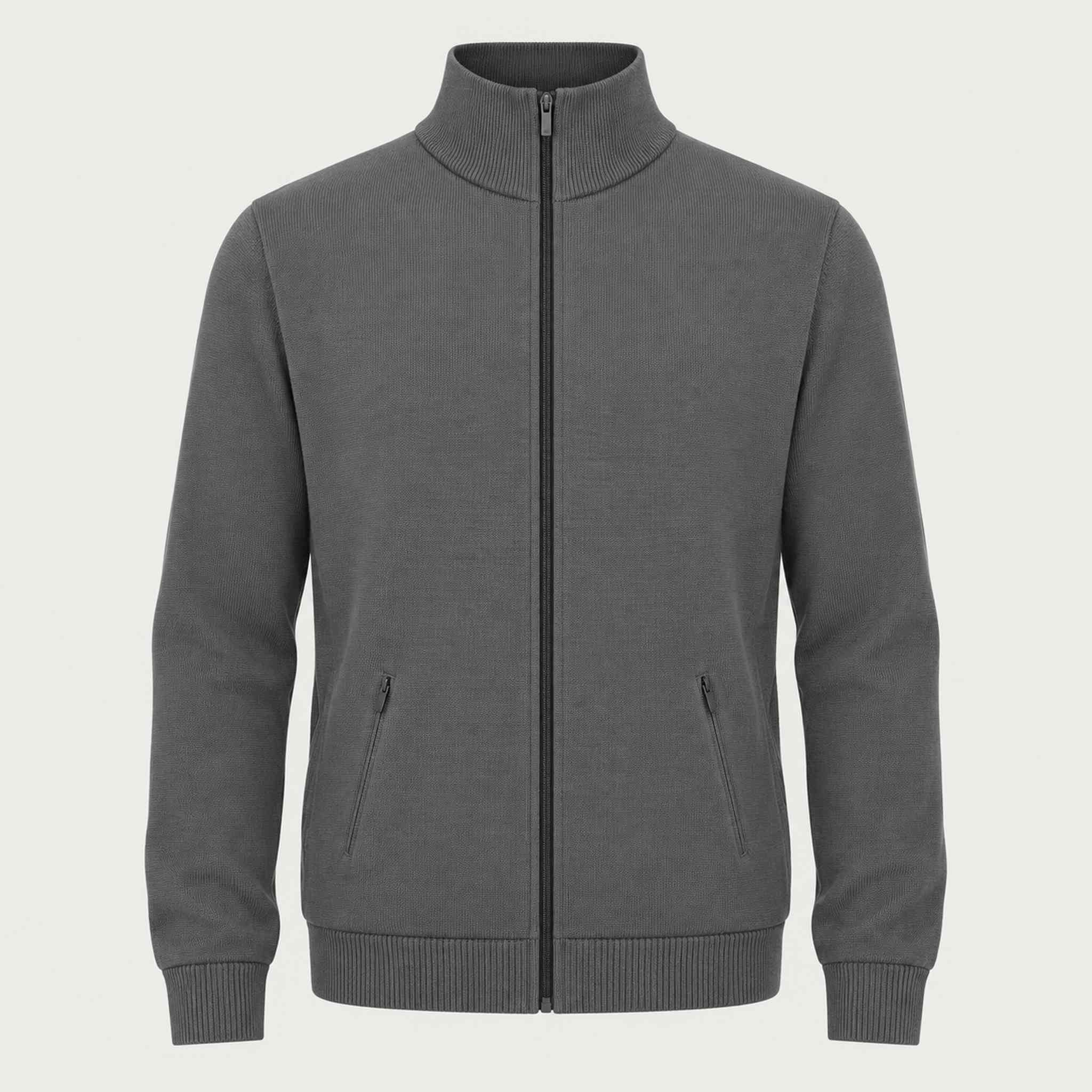Newland mens Wolf Full Zip - front. AI-generated from supplied artwork.