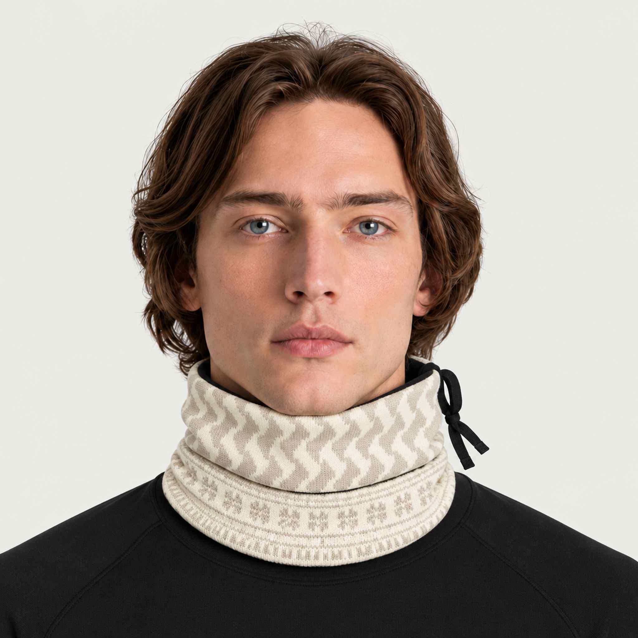 Newland unisex Astraios Neck Gaiter - mens front. AI-generated from supplied artwork.