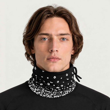 Newland unisex Drima Neck Gaiter in Black - mens front. AI-generated from supplied artwork.