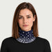 Newland unisex Drima Neck Gaiter in Navy - womens front. AI-generated from supplied artwork.